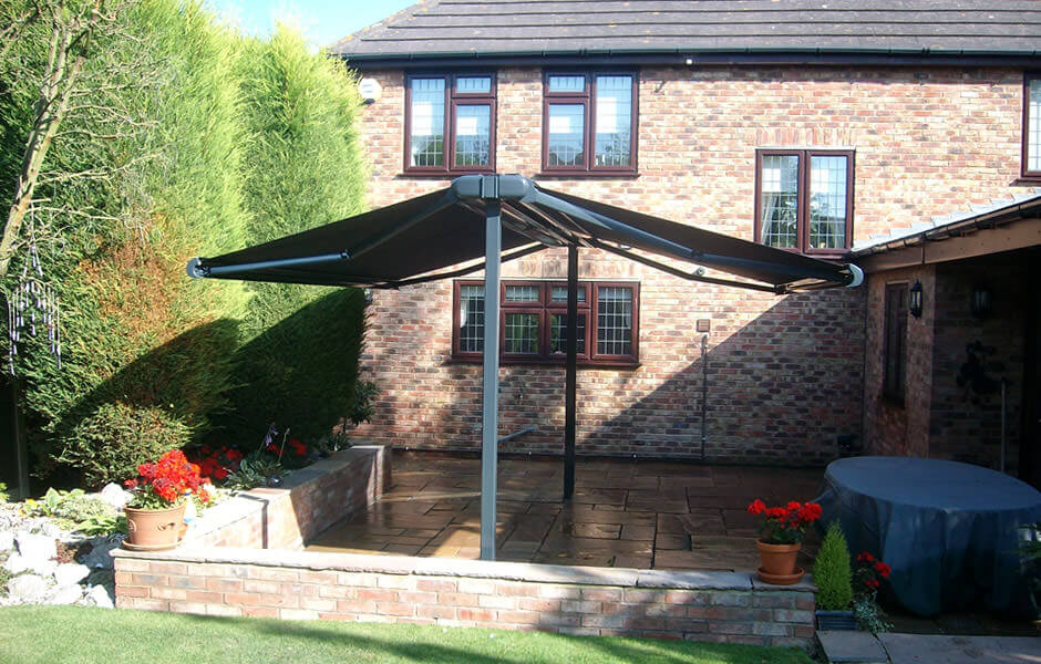 freestanding awnings on posts