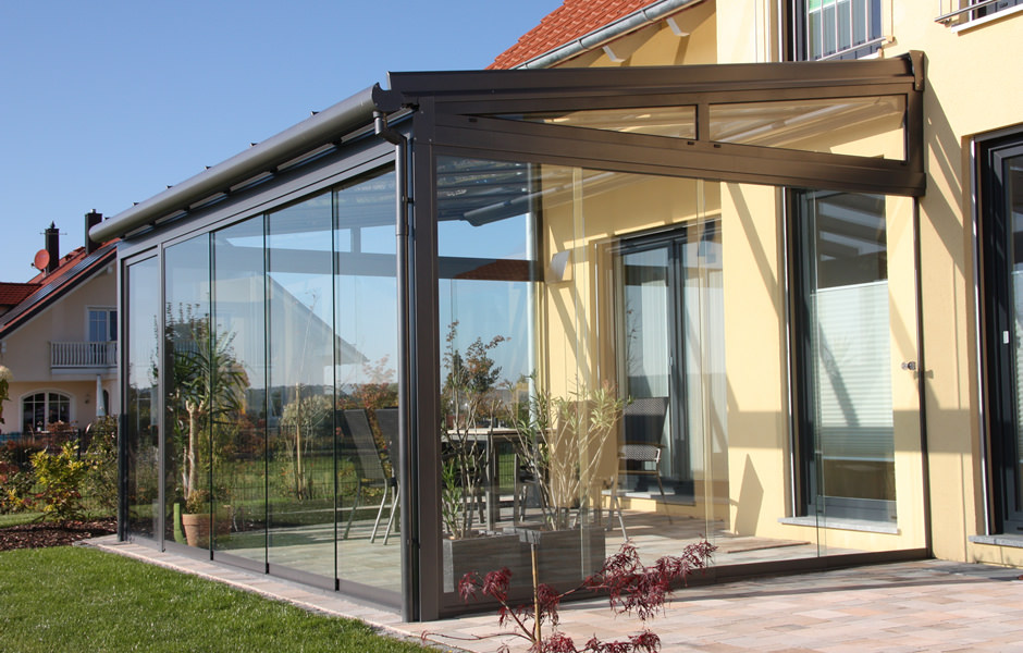 Glass Veranda With Sliding Doors